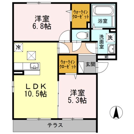 ベルシャイン厚木Ⅱの物件間取画像